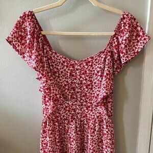 Red and White Floral Sundress